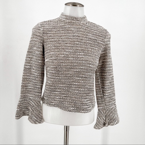 Zara metallic bell sleeve crop top - Picture 4 of 7